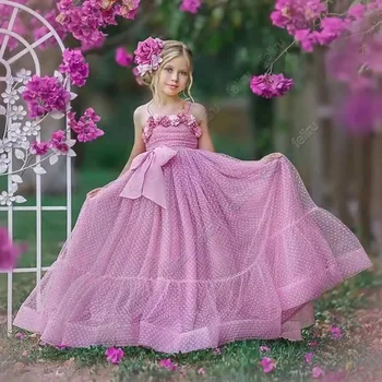 Платья для девочек в цветочек, детские платья для первого причастия, вечерние платья с аппликацией из бисера, вечерние платья Todder