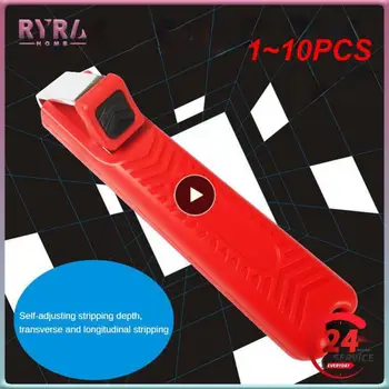 1 ~ 10ШТ Кабельный мини-нож для электрика с регулируемой пластиковой ручкой 8-28 мм, ручной нож для быстрой зачистки проводов, нож для зачистки кабеля
