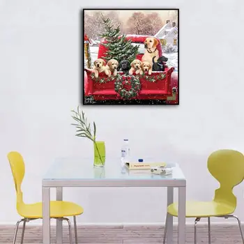 1 Комплект Красивой многоразовой декоративной мозаики с рождественским рисунком, инкрустированной бриллиантами, Рождественская алмазная роспись для подарков