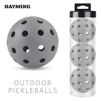 3ШТ 74 мм 40-луночные уличные шарики для пиклебола из прочного полиэтилена, легкие, высокоэластичные шарики для пиклебола с трубочкой для хранения для соревнований