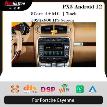 4G + 64g автомагнитола для Porsche Cayenne 2003-2010 7-дюймовый сенсорный экран Android 12 стерео Apple CarPlay Android Auto 1080p WiFi
