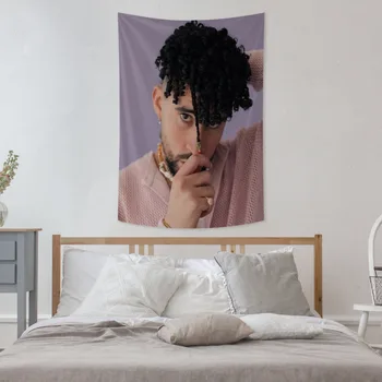 Bad Bunny Хип-хоп певец Y2K Гобеленовый фон для домашнего декора Индивидуальный дизайн