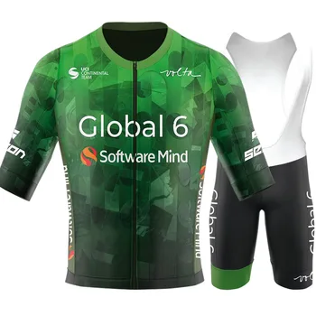 Global 6 Team 2023 Велоспорт Джерси Комплект Мужская Новозеландская Короткая Одежда Рубашки Для Шоссейных Велосипедов Костюм Велосипедный Нагрудник Шорты MTB Maillot Ropa