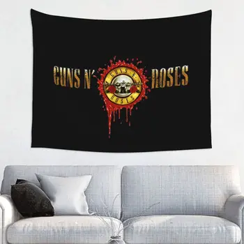 Guns N Rose Хэви-метал Гобелен из полиэстера в стиле хиппи, музыкальный декор стен в стиле стимпанк, пляжный коврик, гобелены в виде мандалы