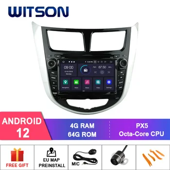 Автомагнитола WITSON Android 12 GPS для HYUNDAI VERNA Carplay Мультимедиа авто стерео GPS навигация IPS 2 DIN автомобильное головное устройство