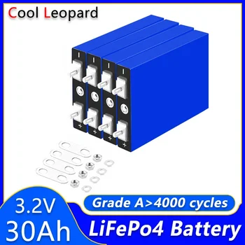 Батарея LiFePO4 4ШТ 3.2V 30Ah LiFePO4, Для Гольф-кара RV EV Camper DIY 12V 24V 36V 48V Перезаряжаемая Литий-Железо-Фосфатная Батарея