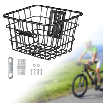 Велосипедная металлическая сетчатая передняя или задняя корзина без крышки, усиленная рама для домашних животных