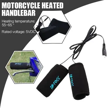 Водонепроницаемые перчатки с USB-подогревом для мотоциклетного руля, грелки для рук, зимние накладки для руля, регулируемая температура, быстрый нагрев