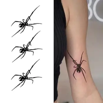 Временные татуировки с рисунком паука для женской руки, сексуальные водонепроницаемые наклейки с татуировками, милые стойкие мультяшные поддельные татуировки Y2K