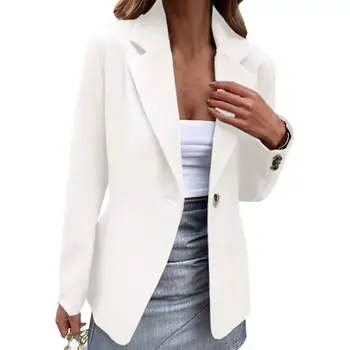 Женское модное стильное женское повседневное пальто с вырезанным вырезом и длинными рукавами на весну / осень, идеально подходящее для делового наряда женщин