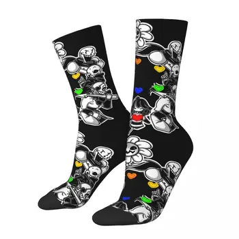Забавные счастливые мужские компрессионные носки Art Vintage Harajuku Undertale Street Style Новинка Повседневная команда Crazy Sock С подарочным принтом