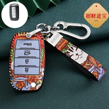 Кожаный бумажник для ключей, брелоков, чехол для ключей для Hyundai Ix35 Creta Santa Fe Sonata Elantra Veloster, для Kia Sportage Rio Sorento