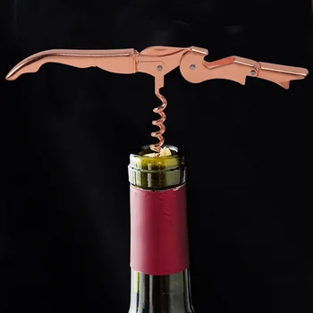 Металлический винный штопор из розового золота, винный штопор, Многофункциональный штопор для красного вина