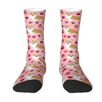 Милые носки для собак породы вельш-корги, мужские и женские Теплые спортивные футбольные носки с 3D-принтом