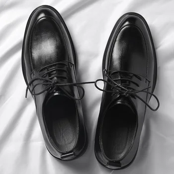 Мужские Оксфорды Из Натуральной Кожи, Удобные Модельные Туфли Originals На шнуровке, Официальные Деловые Повседневные Туфли-Дерби для Мужчин