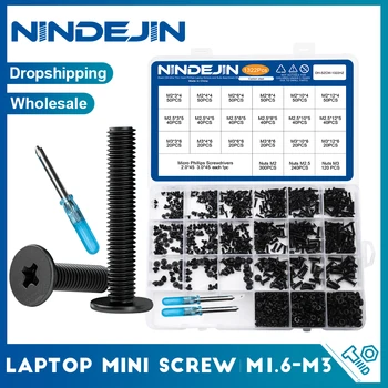 Набор Винтов для Ноутбука NINDEJIN с Гайкой M1.6 M2 M2.5 M3 Набор Винтов для ноутбука с Ультратонкой Головкой Samsung HP Dell Lenovo