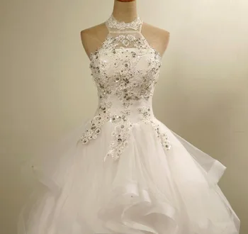 Новое свадебное платье невесты, корейская версия, кружевная юбка без рукавов, нерегулярная юбка, высококачественное кружевное темпераментное элегантное свадебное платье