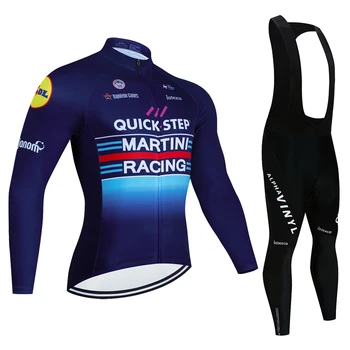 Осенние комплекты майки для велоспорта QUICK STEP с длинными рукавами для верховой езды, мужской велосипедный нагрудник, велосипедная одежда MBT, дышащая велосипедная одежда 2024 г.