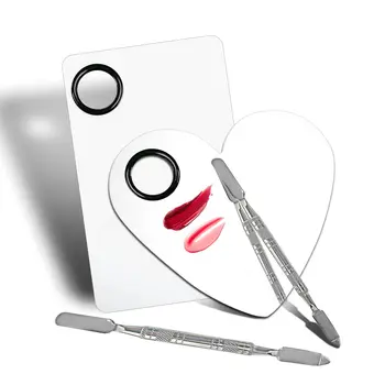 Палитра для смешивания макияжа Акриловая косметическая палитра со шпателем для смешивания пигментов в салоне красоты для нейл-арта