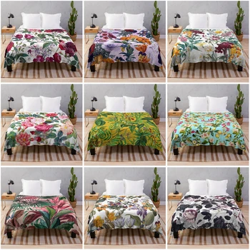 Покрывало Покрывало для дивана коралинное флисовое одеяло охлаждающее одеяло изготовленное на заказ декоративное покрывало для кровати Плед цветок растение фрукты