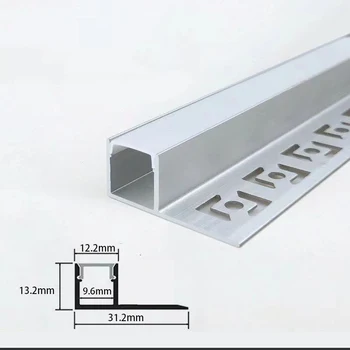 Светодиодный Алюминиевый профиль 31x13 мм Встраиваемый Алюминиевый Профиль для прикроватной тумбочки спальни, настенной установки, Декоративной Планки
