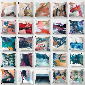 Совершенно новая серия абстрактных картин маслом, чехлы для подушек, современное абстрактное искусство, декоративные подушки, чехлы для диванов в гостиной