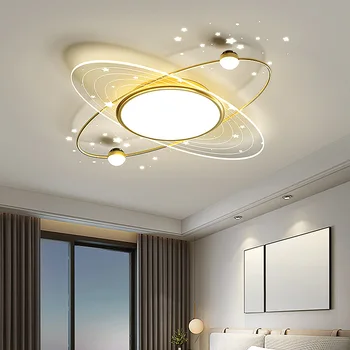 Современная железная люстра со светодиодным кольцом Star Ring для спальни, гостиной, кухни, внутреннего освещения, потолочной люстры с домашним блеском