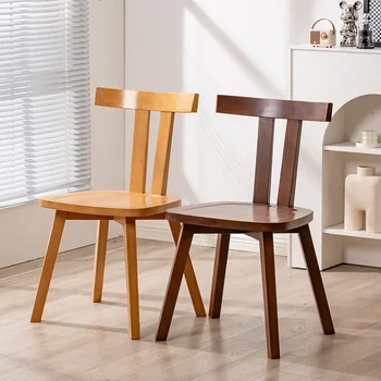 Современный минималистичный новый китайский обеденный стул из массива дерева, ресторанный стул из бука с домашней спинкой, дизайнерский стул для креативного отдыха