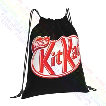 Сумки на шнурке с логотипом Nestle Kitkat, шоколадной вафлей, спортивная сумка, сумка для книг, художественный принт, легкий материал для бега на открытом воздухе