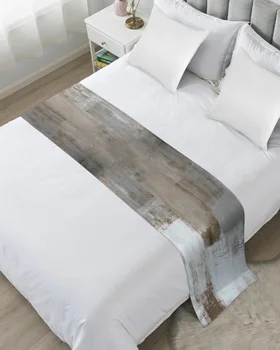 Темно-серый Современный Абстрактный Арт Бегунок для кровати Украшение Дома Отеля Флаг для кровати Свадебная Спальня Полотенце для Хвоста кровати