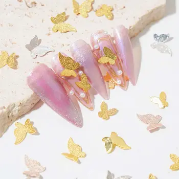 Цветные Матовые Красочные Модные 3D Украшения для ногтей, бабочки, украшения для ногтей, Стразы для ногтей, Аксессуары для маникюра.