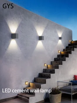 Цементный светодиодный настенный светильник в индустриальном стиле Рядом с креативным домашним освещением, украшением отеля, гостиной, проходом в скандинавском терраццо